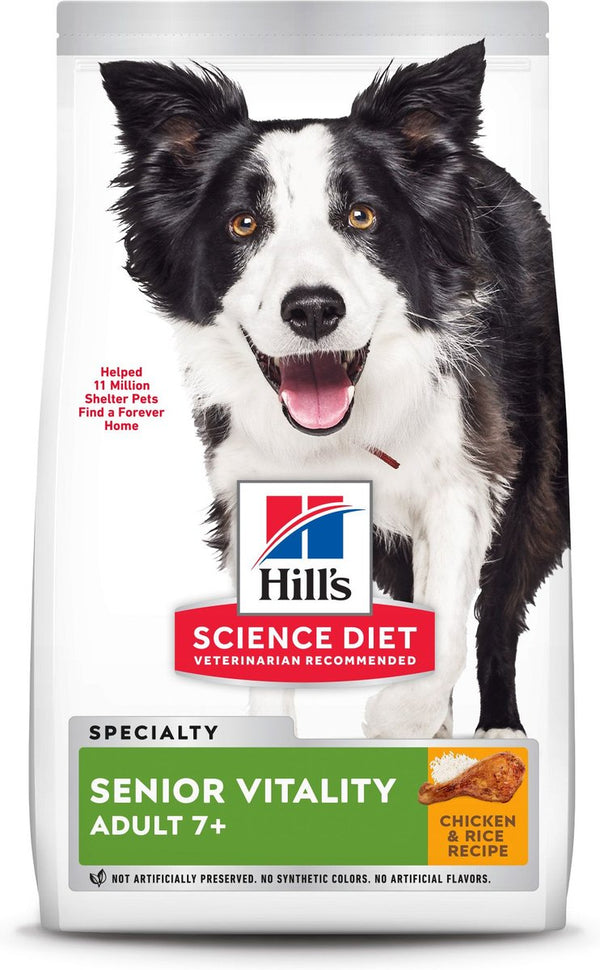 Hill's Science Diet Adult 7+ Senior Vitality Chicken Recipe Dry Dog Food, 21.5 lbs