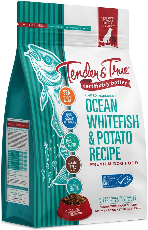 Tender & True Limited Ingredient Grain-Free Ocean Whitefish & Potato Recipe Dry Dog Food, 11 lbs