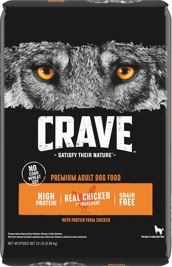 Crave High Protein Chicken Adult Grain Free Dry Dog Food, 22 lb