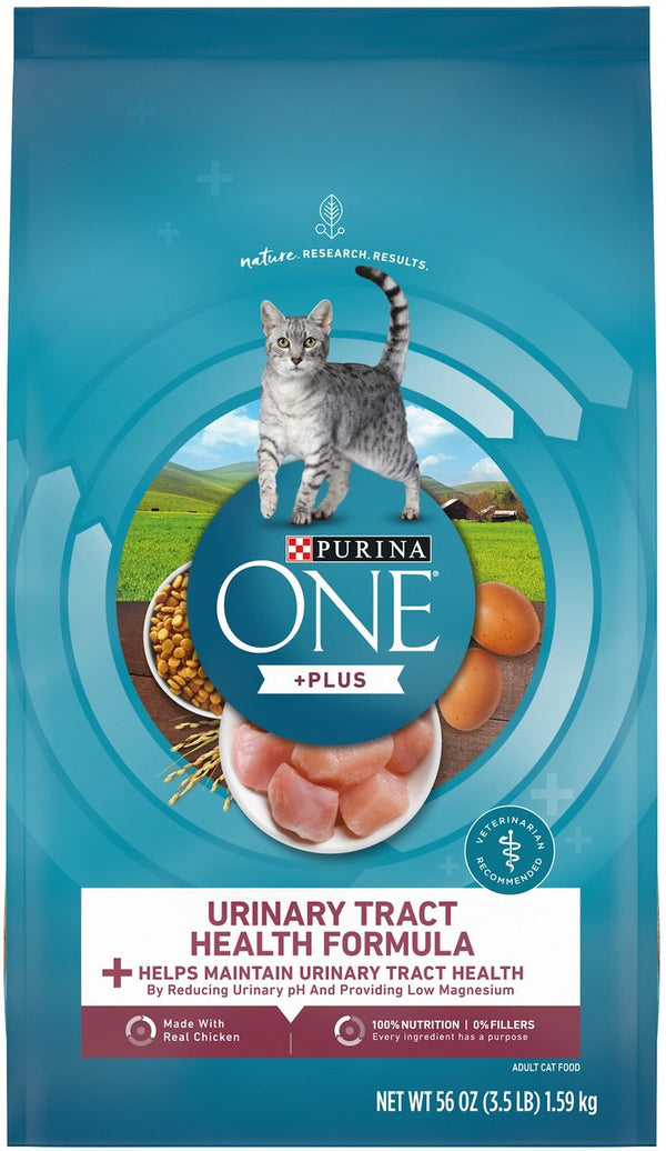 Purina ONE +Plus Urinary Tract Health Formula High Protein Adult Dry Cat Food, 3.5 lbs