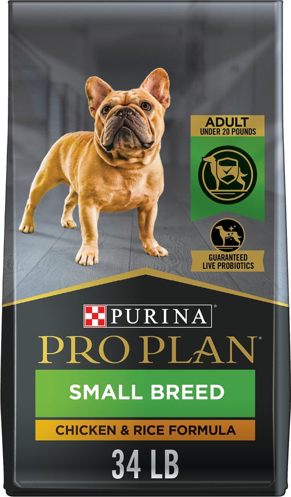 Purina Pro Plan Shredded Blend Adult Small Breed Chicken & Rice Formula Dry Dog Food, 34 lbs