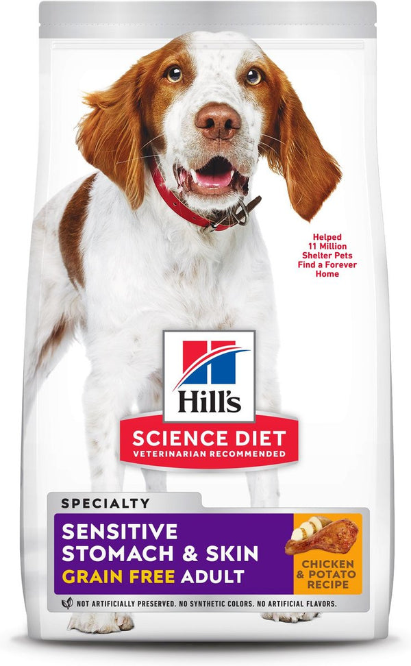 Hill's Science Diet Adult Sensitive Stomach & Sensitive Skin Grain Free Chicken & Potato Recipe Dry Dog Food, 24 lbs