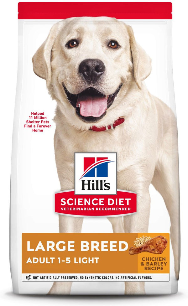 Hill's Science Diet Adult Large Breed Light With Chicken Meal & Barley Dry Dog Food, 30 lbs