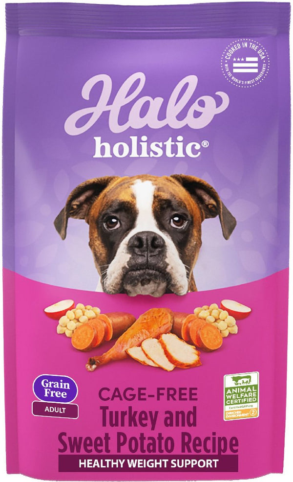 Halo Holistic Complete Digestive Health Grain-Free Turkey & Sweet Potato Dog Food Recipe Adult Dry Dog Food, 21 lbs