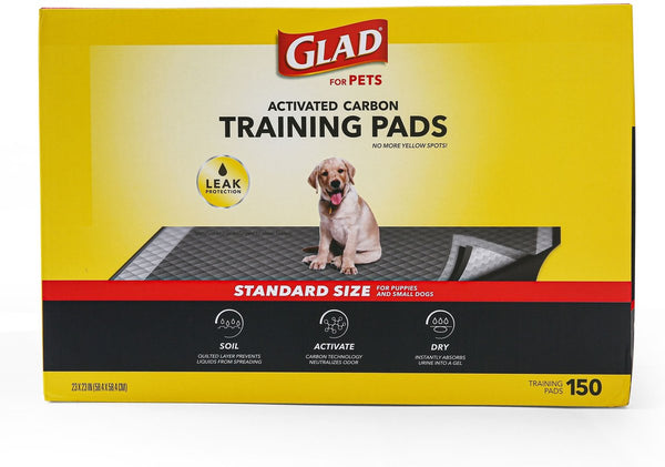 Glad For Pets Activated Carbon Dog Training Pads, 23" x 23", 150 count