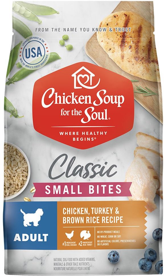 Chicken Soup for the Soul Small Bites Chicken, Turkey & Brown Rice Recipe Dry Dog Food, 13.5 lbs