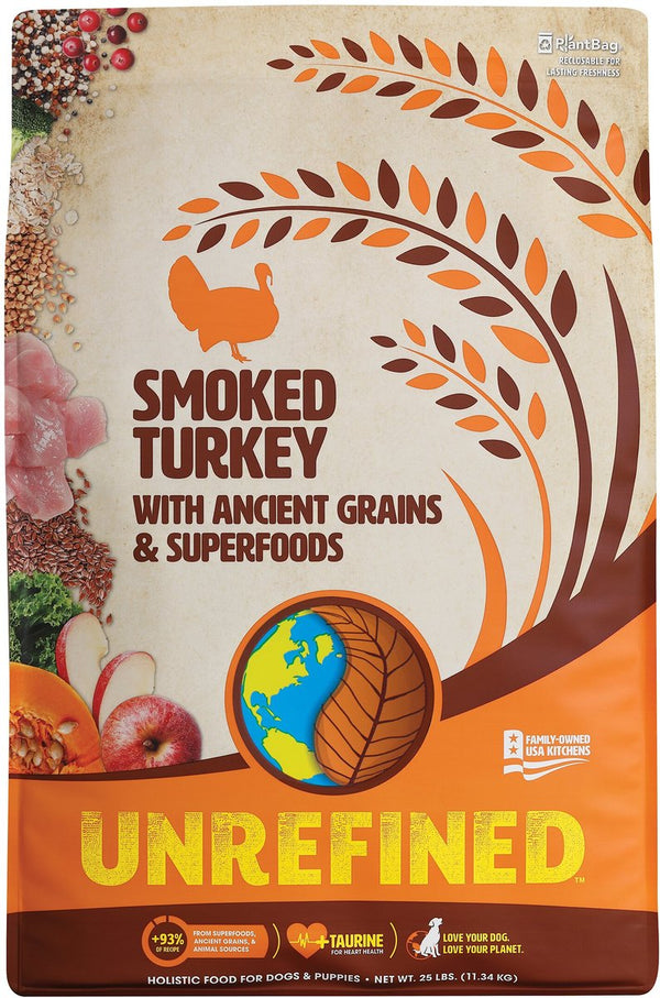 Earthborn Holistic Unrefined Smoked Turkey with Ancient Grains & Superfoods Dry Dog Food, 25 lb