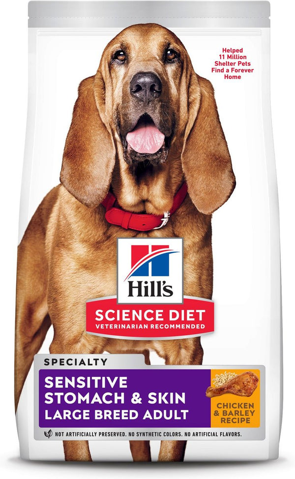 Hill's Science Diet Adult Sensitive Stomach & Skin Large Breed Chicken & Barley Recipe Dry Dog Food, 30 lbs