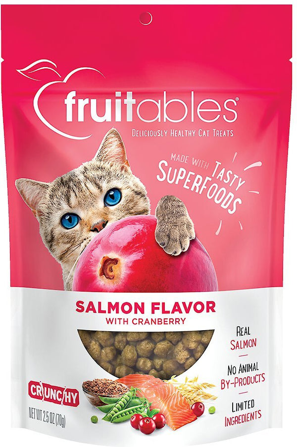 Fruitables Salmon & Cranberry Flavor Crunchy Cat Treats, 2.5 oz