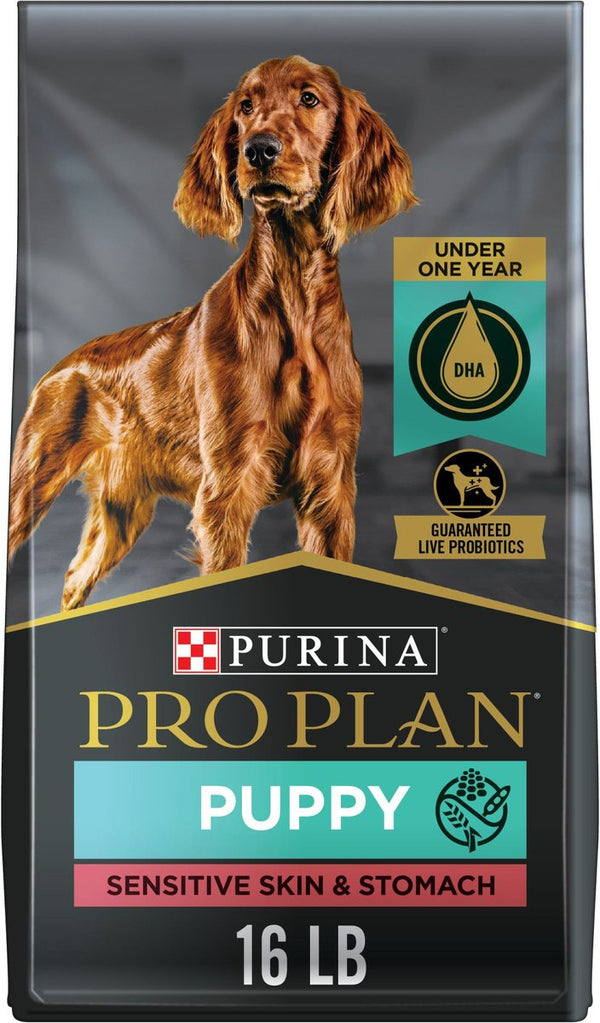 Purina Pro Plan Puppy Sensitive Skin & Stomach Lamb & Oatmeal Dry Dog Food, 16 lbs