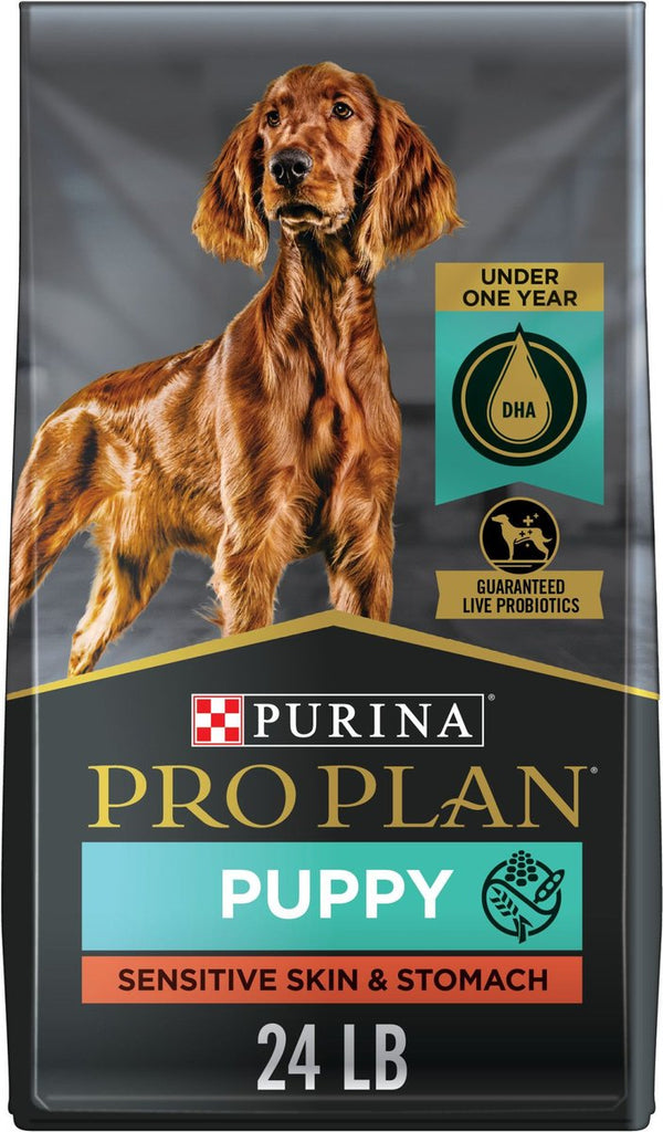 Purina Pro Plan Puppy Sensitive Skin & Stomach Salmon & Rice Dry Dog Food, 24 lbs