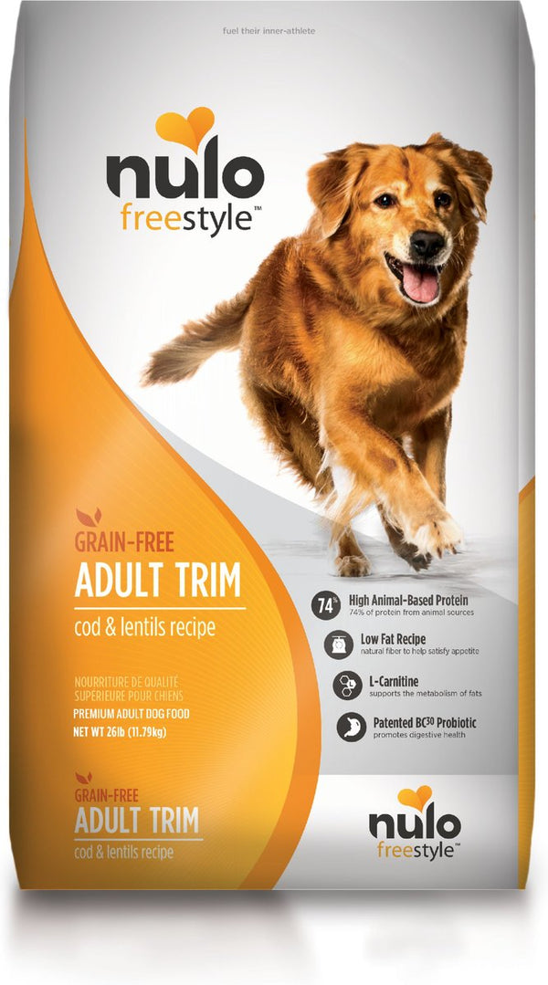 Nulo Freestyle Cod & Lentils Recipe Grain-Free Adult Trim Dry Dog Food, 26 lbs