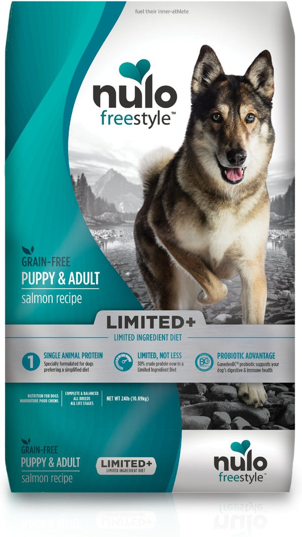 Nulo Freestyle Limited+ Salmon Recipe Grain-Free Puppy & Adult Dry Dog Food, 24 lbs