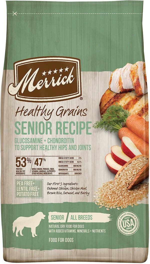 Merrick Healthy Grains Senior Recipe Dry Dog Food, 25 lbs