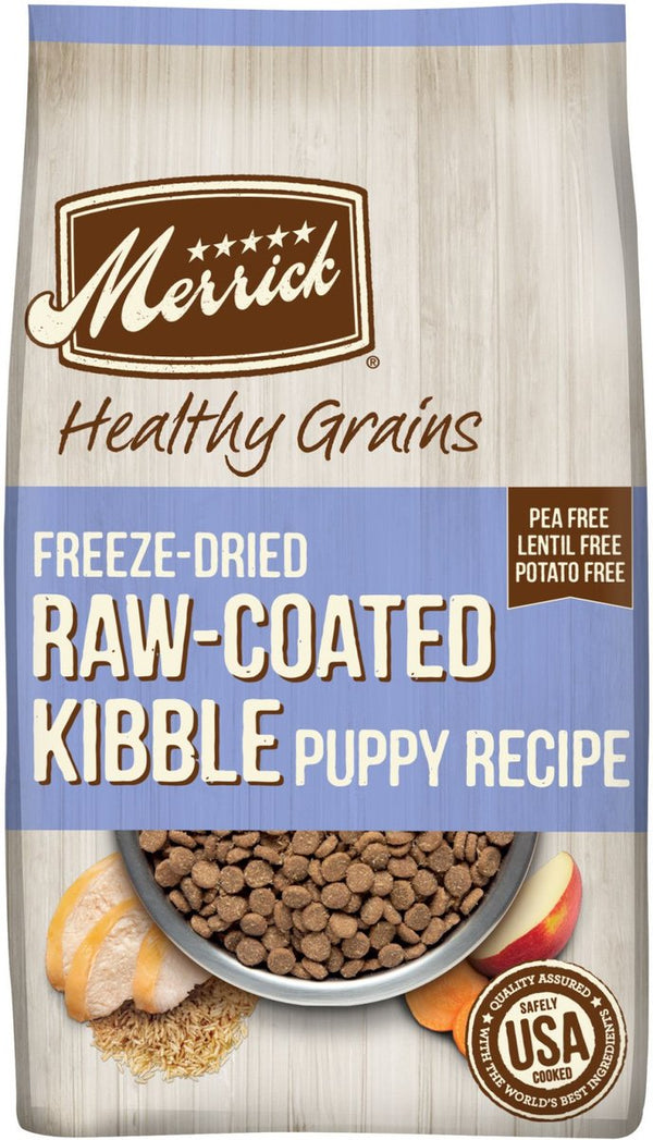 Merrick Healthy Grains Raw-Coated Kibble Puppy Recipe Freeze-Dried Dry Dog Food, 10 lbs