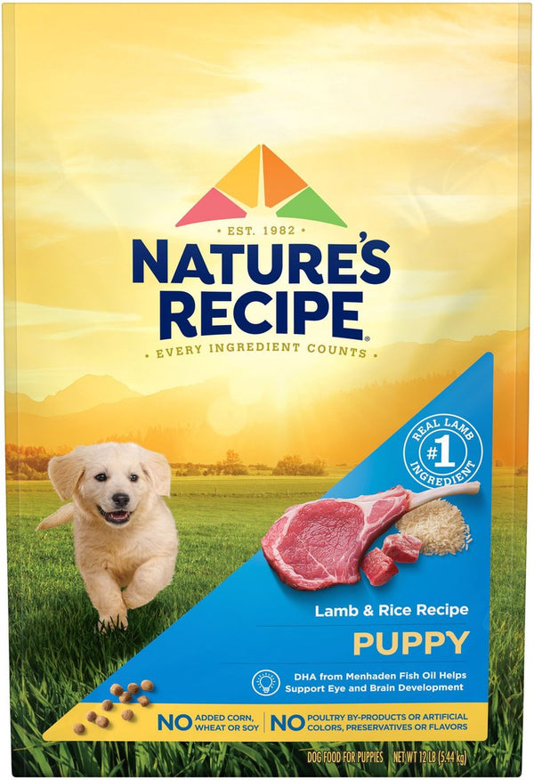 Nature's Recipe Puppy Lamb & Rice Recipe Dry Dog Food, 12 lbs