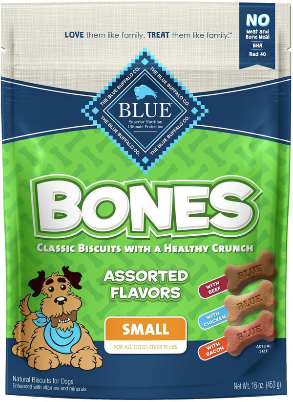 Blue Buffalo Bones Classic Assorted Flavors Small Dog Treats, 16 oz