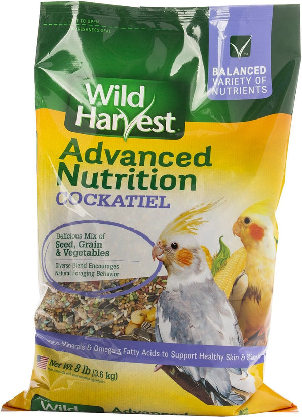 Wild Harvest Advanced Nutrition Seed, Grain & Vegetable Mix Cockatiel Food, 8 lbs