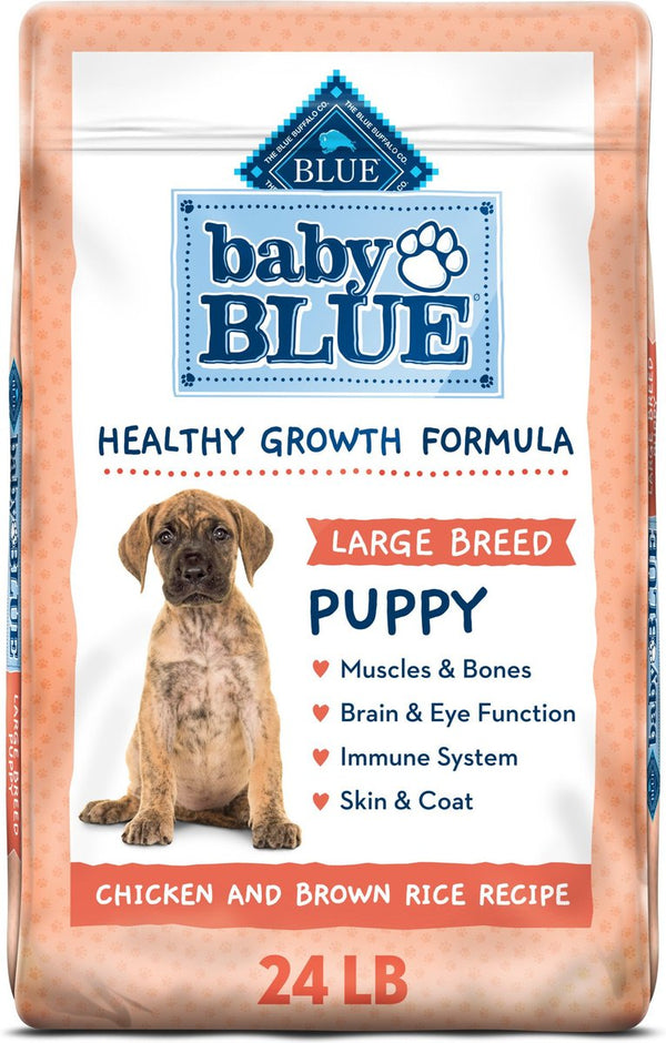 Blue Buffalo Baby Blue Large Breed Healthy Growth Formula Natural Chicken & Brown Rice Recipe Puppy Dry Food, 24 lbs