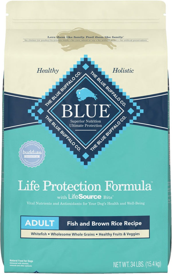 Blue Buffalo Life Protection Formula Adult Fish & Brown Rice Recipe Dry Dog Food, 30 lbs