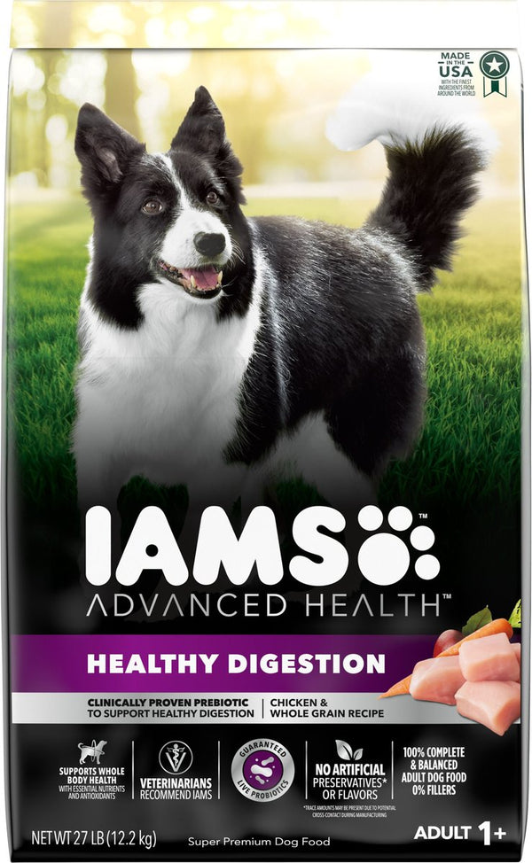 Iams Advanced Health Adult Healthy Digestion Real Chicken Dry Dog Food, 27 lb