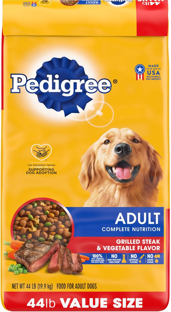 Pedigree Complete Nutrition Grilled Steak & Vegetable Flavor Dog Kibble Adult Dry Dog Food