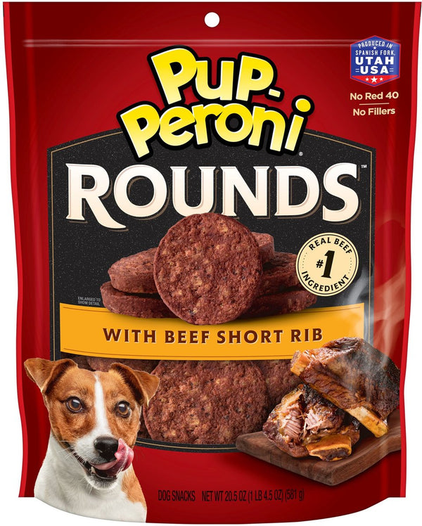 Pup-Peroni Rounds Beef Short Rib Dog Treats, 5 oz