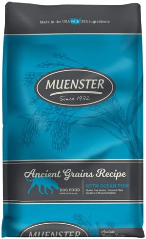 Muenster Ancient Grains with Ocean Fish – Gluten Free Dry Dog Food, 22 lb