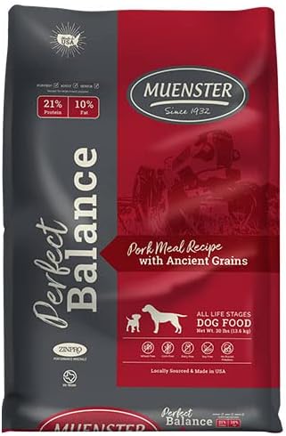 Muenster Perfect Balance Pork Meal with Ancient Grains Gluten Free Dry Dog Food, 30 lbs