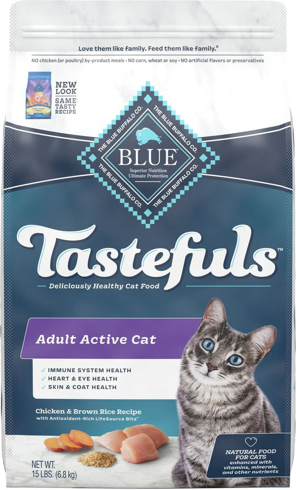 Blue Buffalo Tastefuls Active Natural Chicken Adult Dry Cat Food, 15 lbs