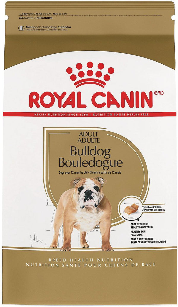 Royal Canin Breed Health Nutrition Bulldog Adult Dry Dog Food, 30 lbs