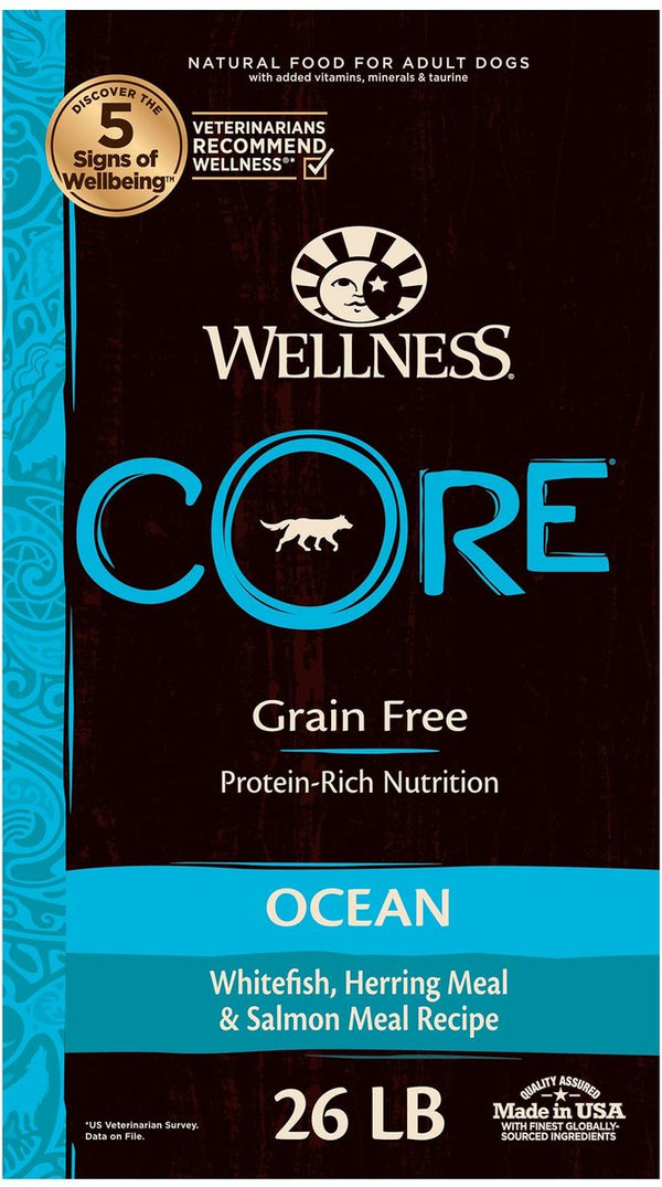 Wellness CORE Ocean Whitefish, Herring & Salmon Recipe Dry Dog Food, 26 lb