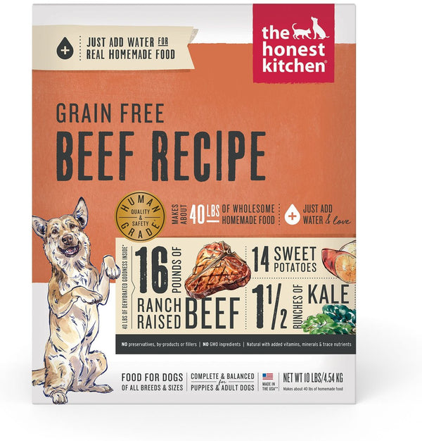 The Honest Kitchen Beef Recipe Grain-Free Dehydrated Dog Food, 10 lbs (makes 40 lbs)