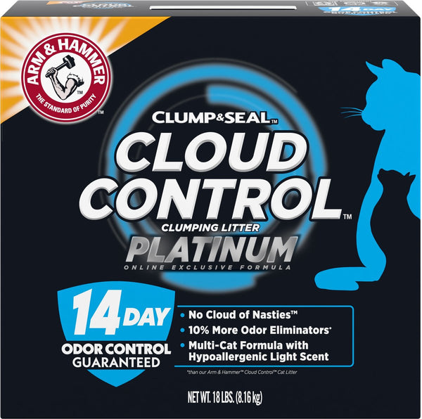 Arm & Hammer Litter Cloud Control Platinum Multi-Cat Clumping Cat Litter w/ Hypoallergenic Light Scent, 27.5 lbs