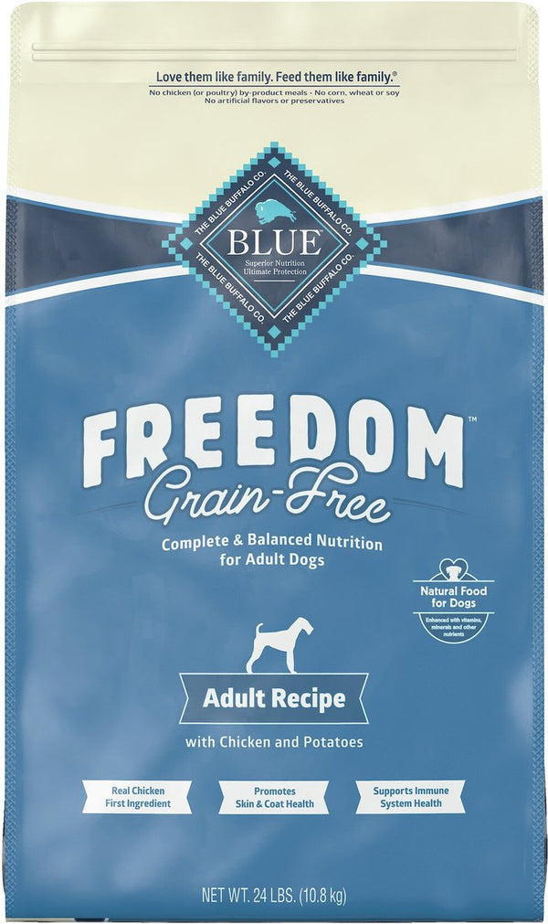 Blue Buffalo Freedom Adult Chicken Recipe Grain-Free Dry Dog Food 24 lb