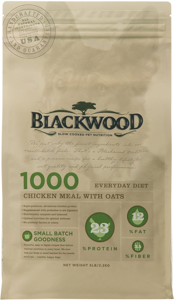 Blackwood 1000 Chicken Meal & Oats Recipe Everyday Diet Adult Dry Dog Food, 30 lbs