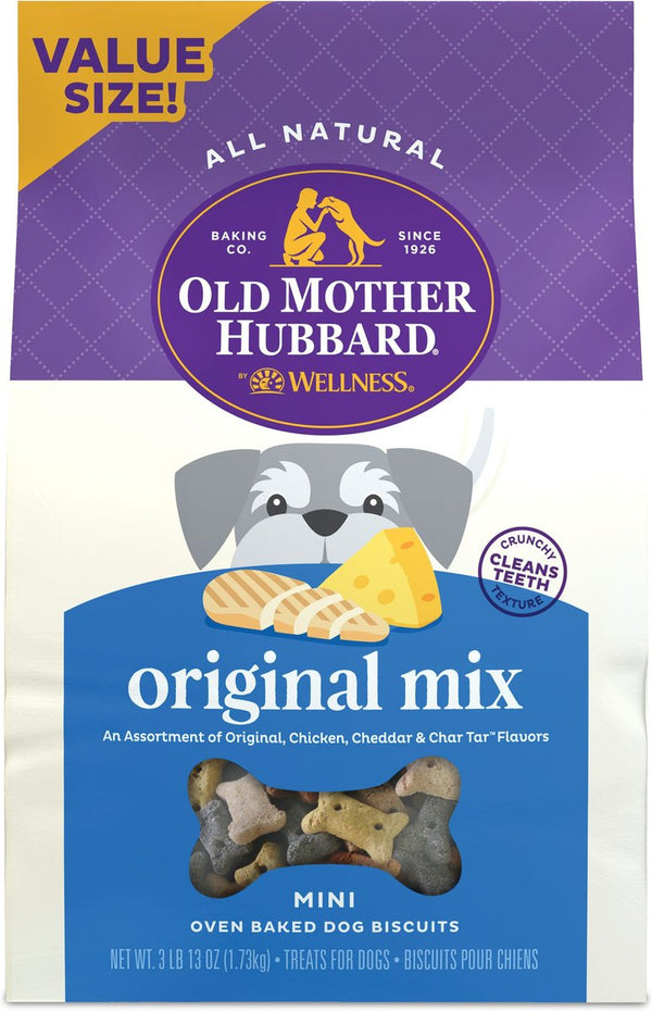 Old Mother Hubbard by Wellness Classic Original Mix Natural Mini Oven-Baked Biscuits Dog Treats, 3.8 lbs