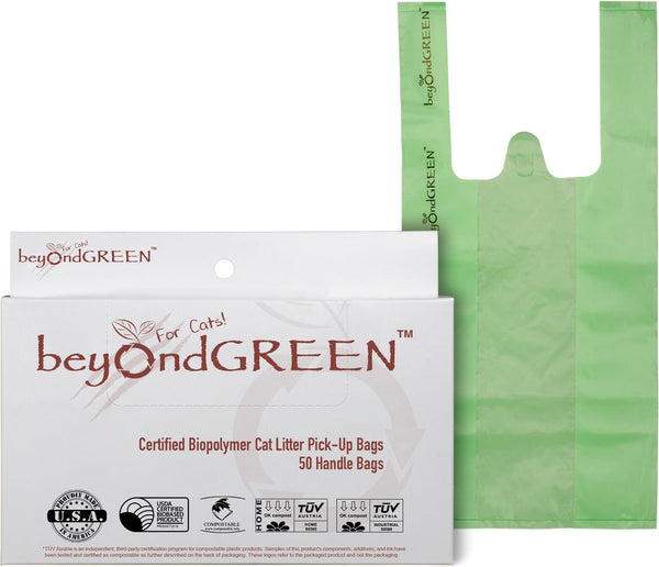 beyondGREEN Compostable Cat Litter Bags, 100 Bags, 10 x 20 in