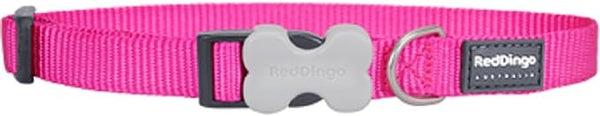 Red Dingo Classic Dog Collar, Medium, Hot Pink