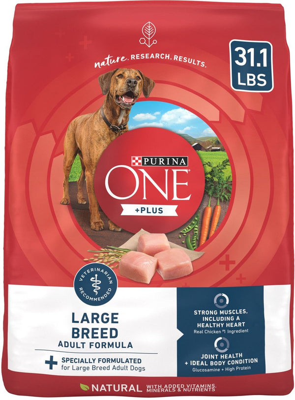 Purina ONE Natural Large Breed +Plus Formula Dry Dog Food, 31.1 lbs