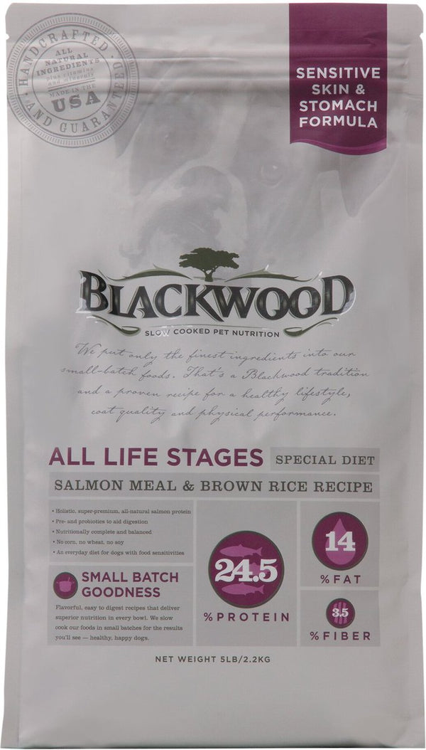 Blackwood Salmon Meal & Brown Rice Recipe Sensitive Skin & Stomach Formula Dry Dog Food, 15 lbs