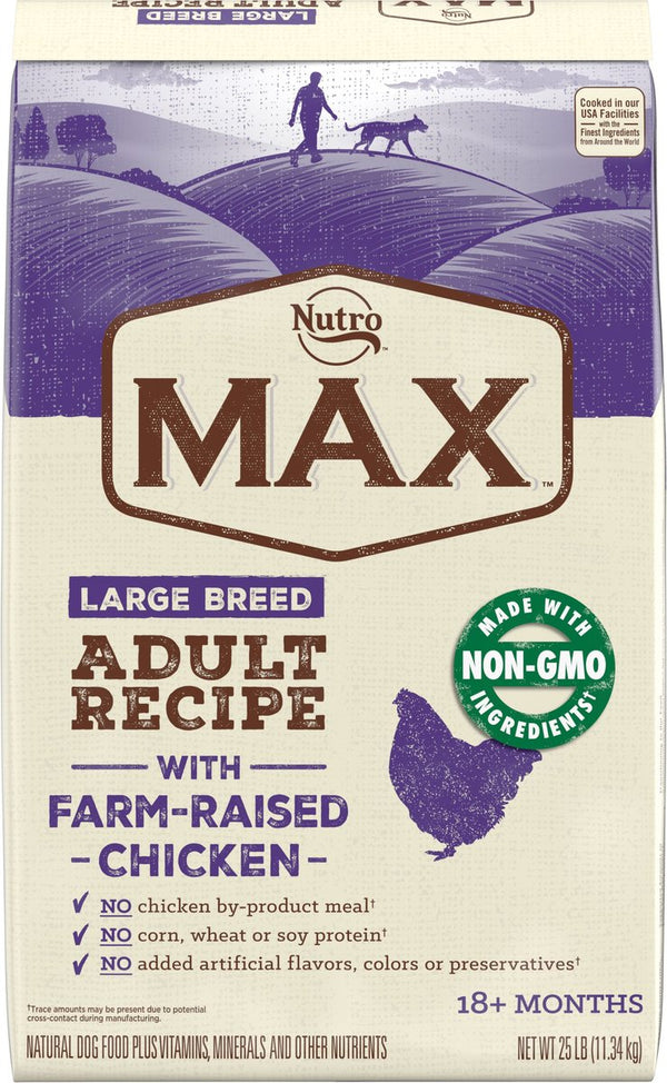 Nutro Max Large Breed Adult Farm- Raised Chicken Recipe Natural Dry Dog Food, 25 lb