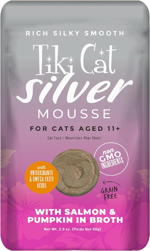 Tiki Cat Silver Mousse with Salmon & Pumpkin in Broth, 2.9 Oz (Pack of 6)