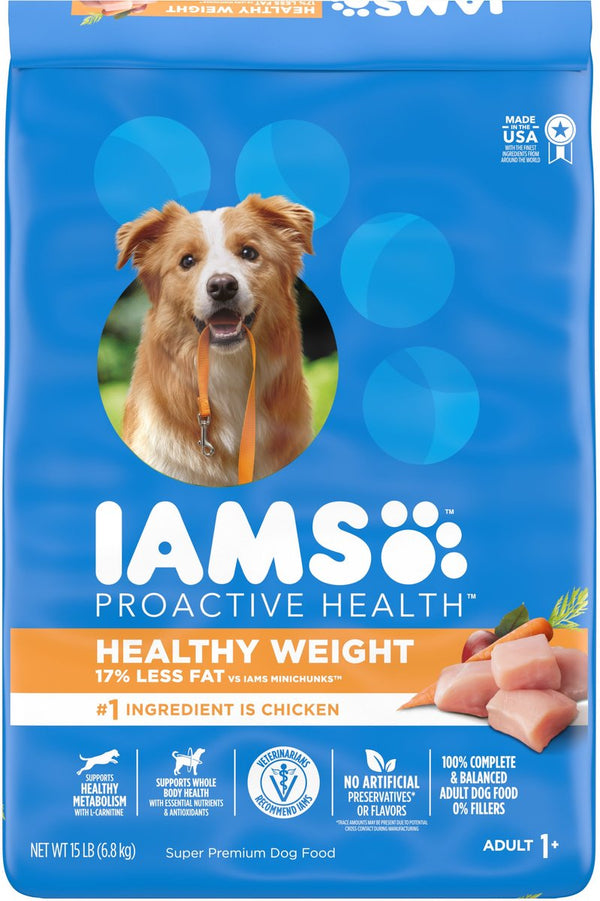 Iams ProActive Health Adult Healthy Weight Dry Dog Food, 15 lbs