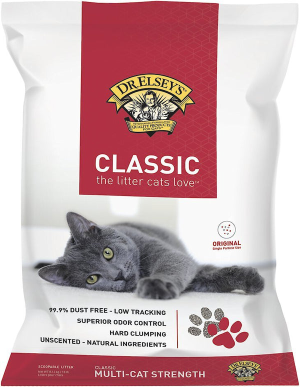 Dr. Elsey's Precious Unscented Clumping Clay Cat Litter, 18 lbs