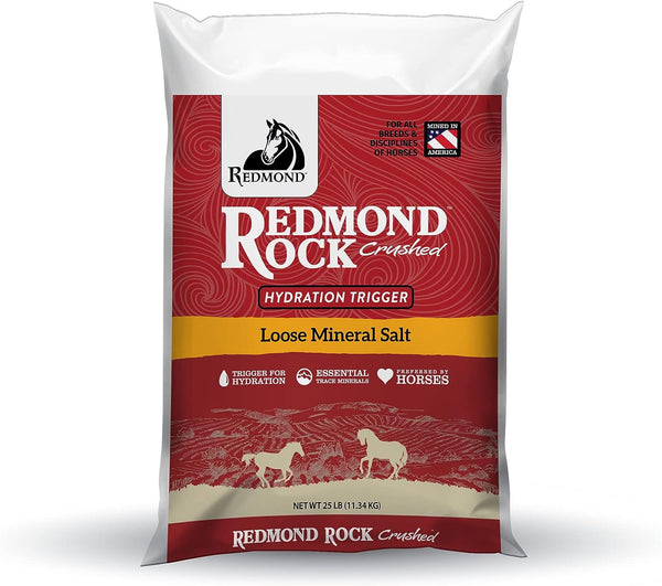 REDMOND Rock Crushed Loose Mineral Salt Electrolyte Supplement for Horses, 25 lbs