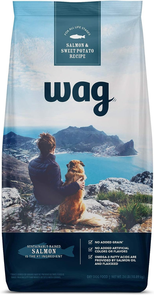 Wag Dry Dog Food Salmon & Sweet Potato, Grain Free, 24 lbs