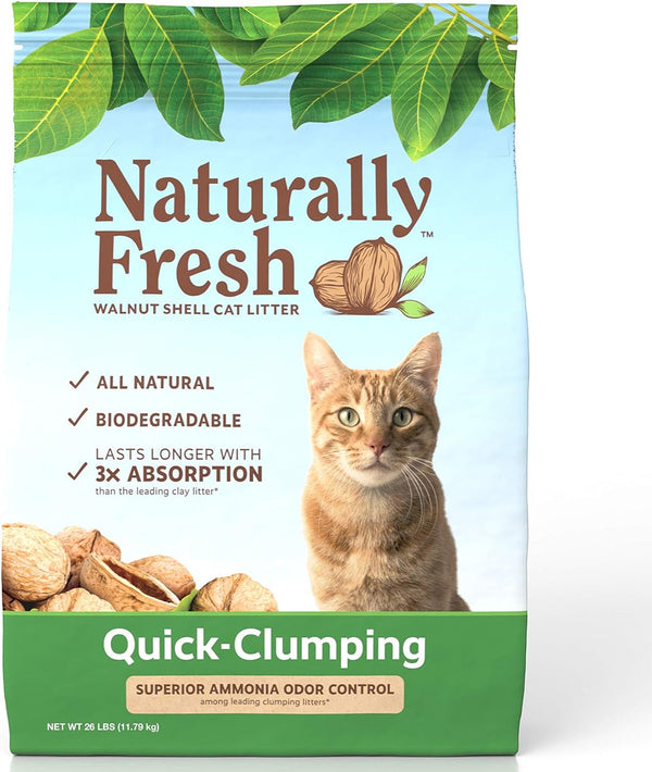 Naturally Fresh Cat Litter - Walnut-Based Quick-Clumping Kitty Litter, Unscented, 26 lbs