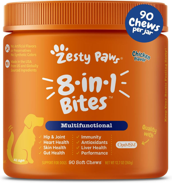 Zesty Paws Multivitamin Treats for Dogs, Chicken Flavor, 90ct