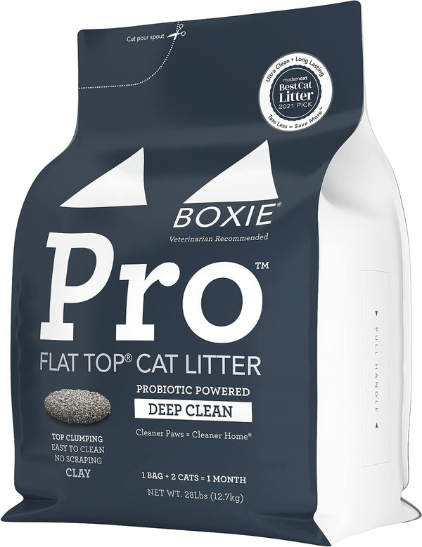 BoxiePro Deep Clean Probiotic Clumping Clay Cat Litter, Scent Free